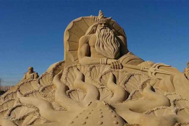 Pharaohs and gods carved from sand at Sand City Hurghada