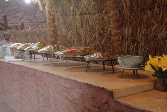Delicious Bedouin-style BBQ dinner served in the desert under candlelight